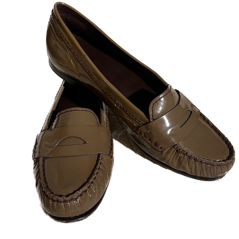 Cole Haan olive green patent leather penny loafers - 8.5